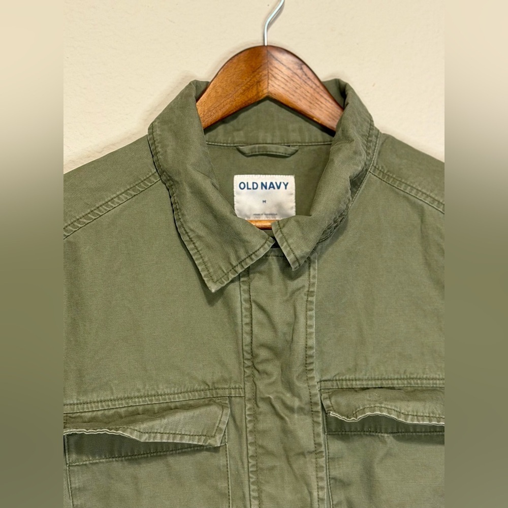 Old Navy Women's Cinched Green Military-Style Jacket - Picture 3 of 7